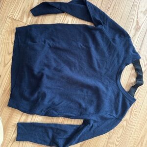 Sandro Paris Navy Cashmere Blend Sweater Size 1 cross back detail